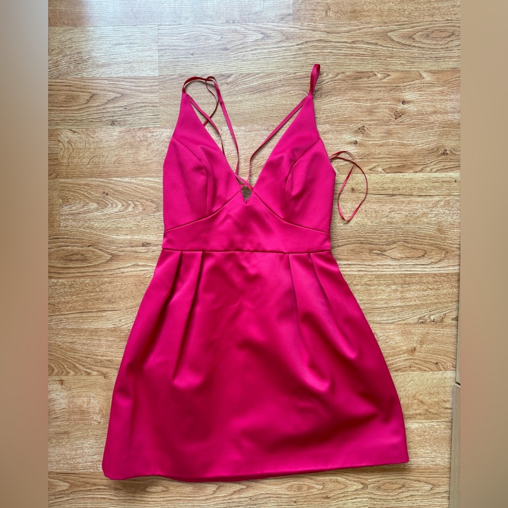 Topshop Hot Pink Strappy Mini Dress